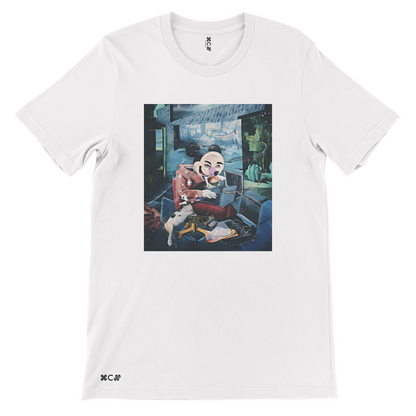 Work from Home white mickey mouse custom tshirt design by Daniel Jerome available at COPYPASTA