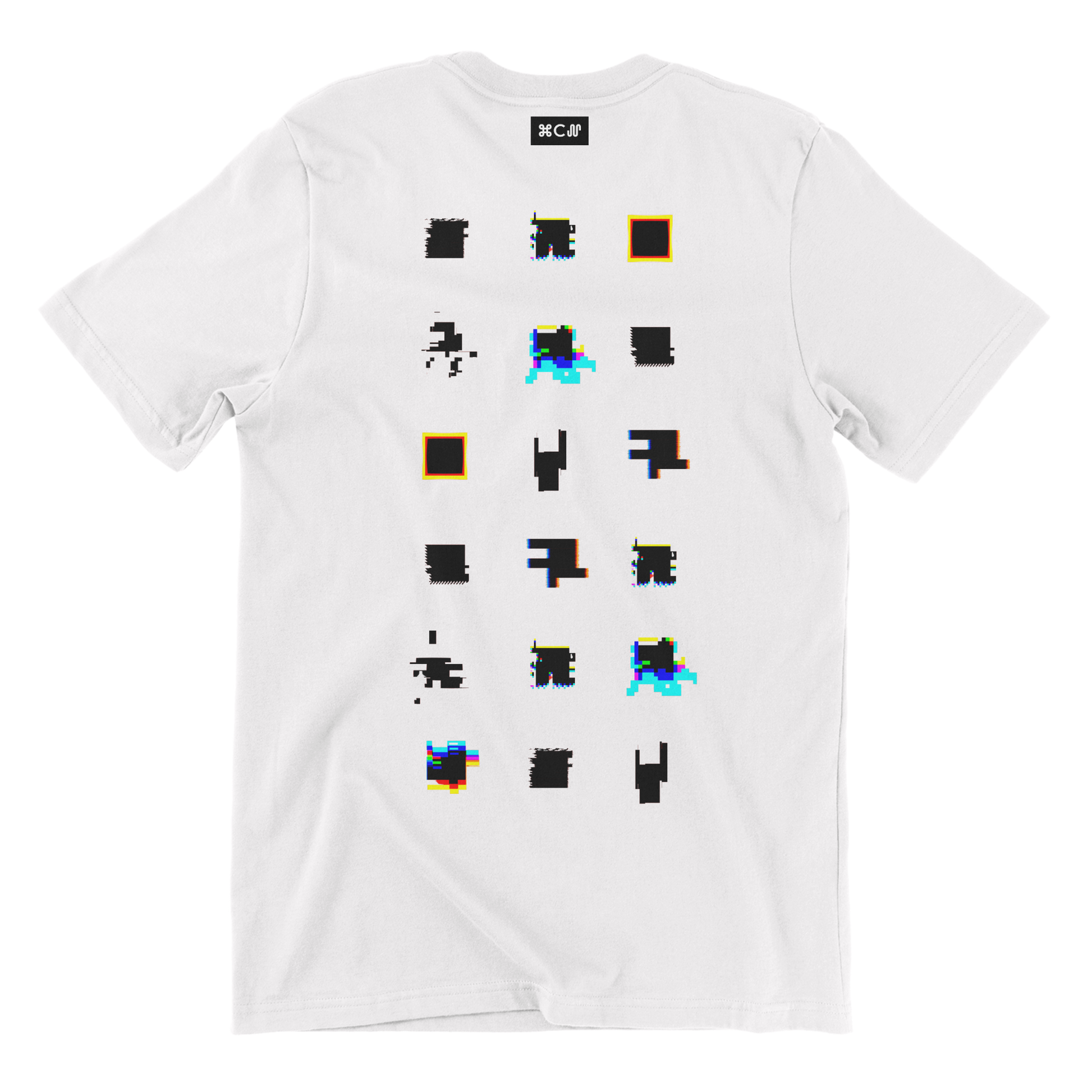 Patrick Amadon deconstructed glitch art in fashion white tshirt by COPYPASTA