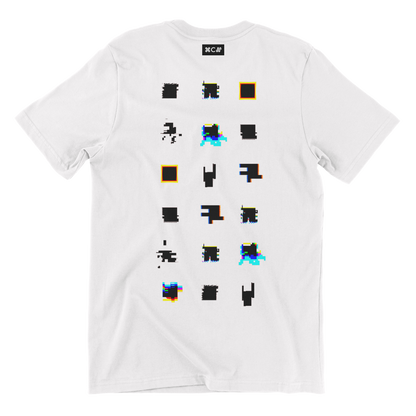 Patrick Amadon deconstructed glitch art in fashion white tshirt by COPYPASTA