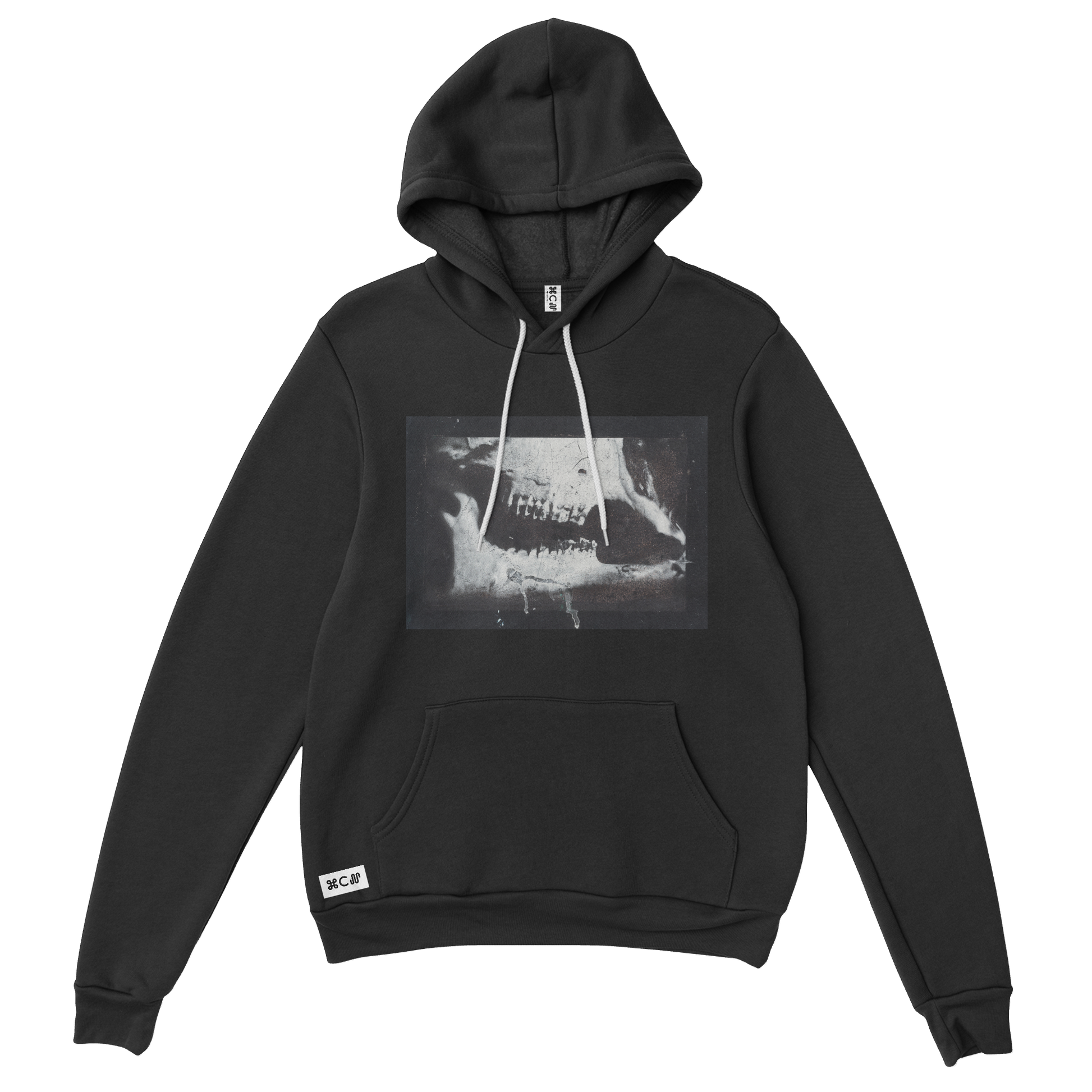 Goat jaw black essential hoodie sweatshirt design by Bahrull Marta, available at COPYPASTA