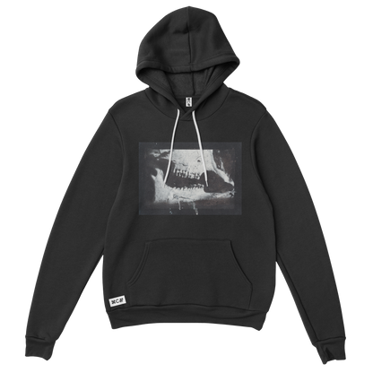 Goat jaw black essential hoodie sweatshirt design by Bahrull Marta, available at COPYPASTA