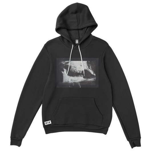 Goat jaw black essential hoodie sweatshirt design by Bahrull Marta, available at COPYPASTA